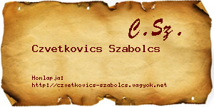 Czvetkovics Szabolcs névjegykártya