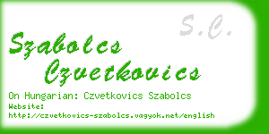 szabolcs czvetkovics business card